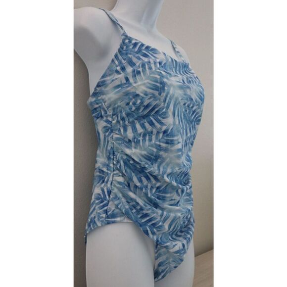 Catherine Malandrino Sz M Leafs Cascade Print Side Ruching 1-Pc Swimsuit $120 - Picture 5 of 10